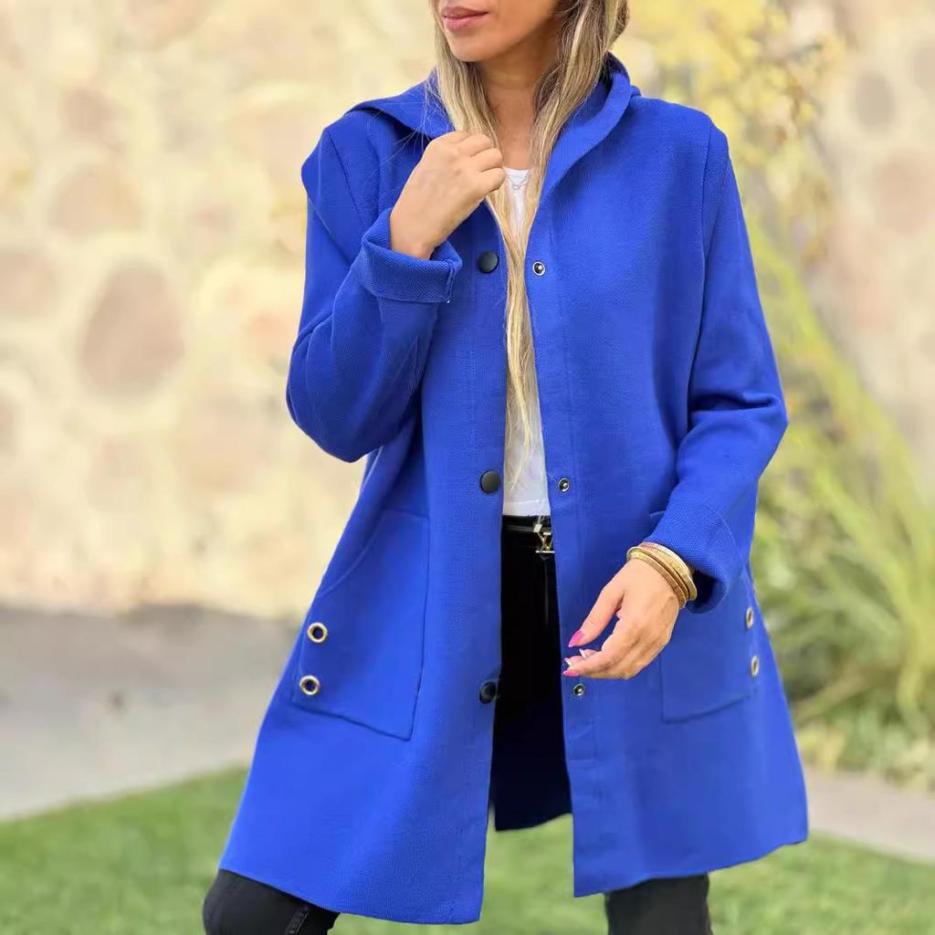 2025 Storm-Ready Hooded Jacket - Single-Breasted Melton Wool Blazer W/ Quilted Lining, Smart Casual Urban Outerwear for Work to Weekend