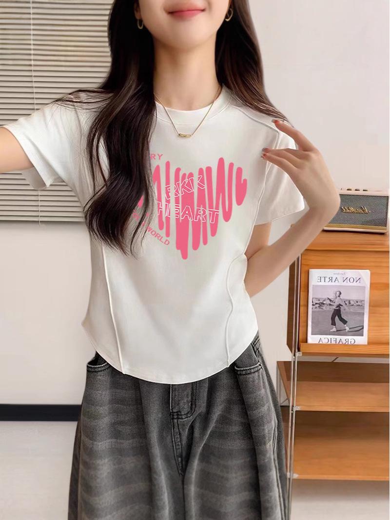 

Women’s Plus Size Irregular Fishbone White Shoulder-Sleeve Slimming Tummy-Flattering Summer Top 3XL [Suggested 150-175 lbs]