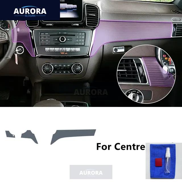 For Mercedes-Benz GLE/GLS 16-19 W166 X166 Car Interior Center Console Transparent TPU Protective Film Anti-scratch Accessories