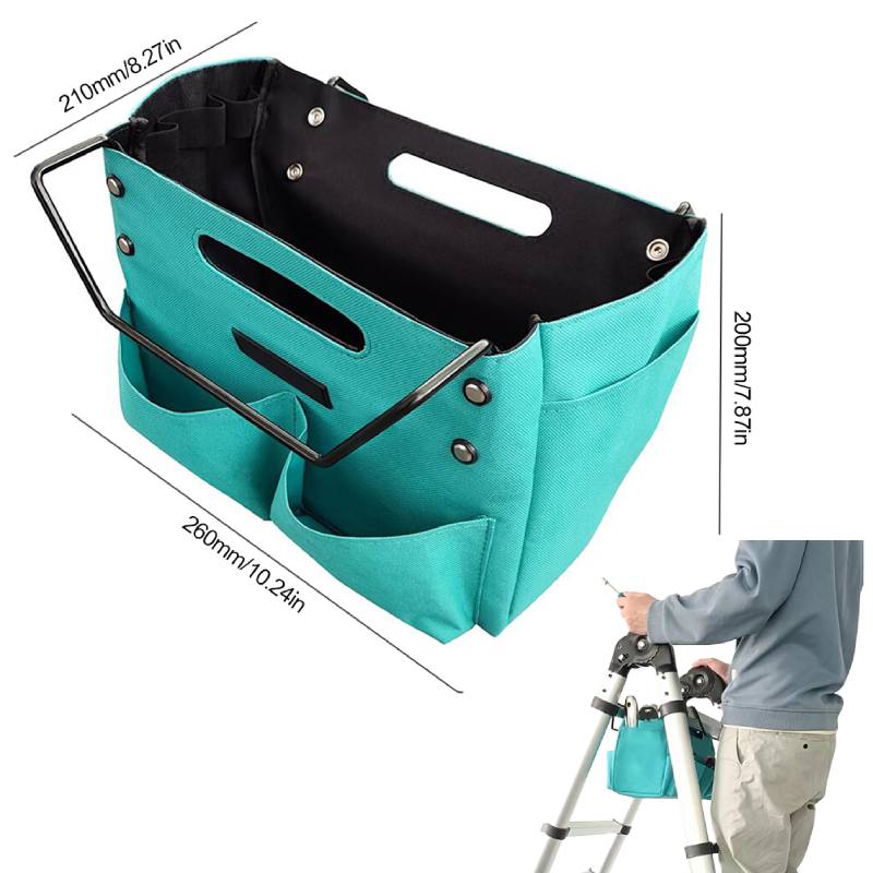 Portable Elastic Storage Bag Wear Resist Oxford Cloth Ladder Organizer Large Capacity Folding Repair Holder Tool Hanging Pouch