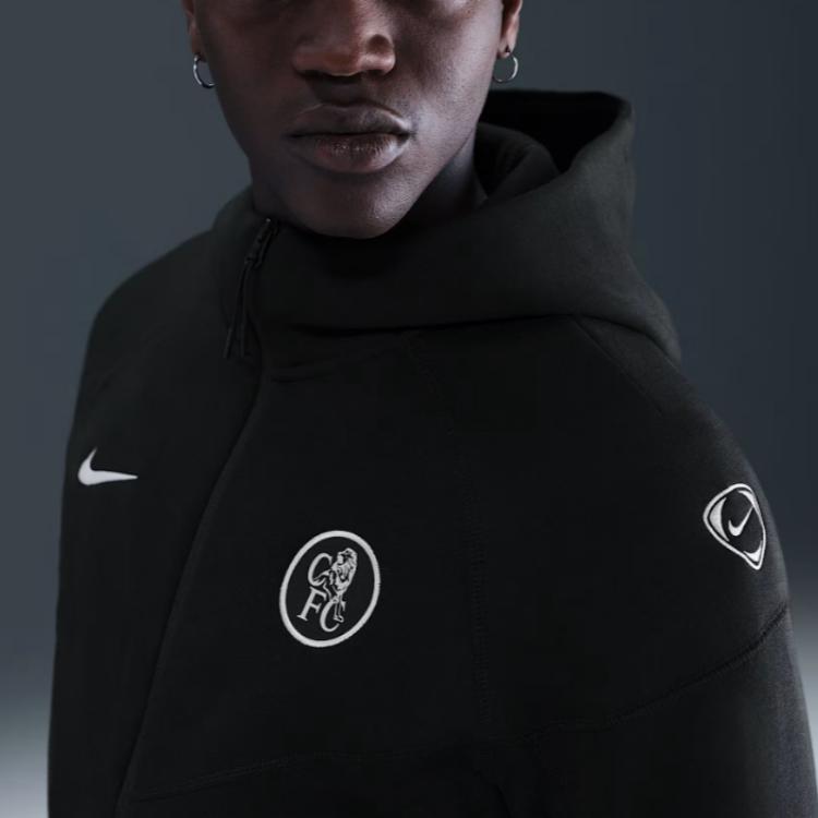 Nike Chelsea FC FW25 Tech Windrunner Total 90 Soccer Fleece Zip-Up Hoodie Simple Long Sleeve Jacket Men Jackets HM3676-011