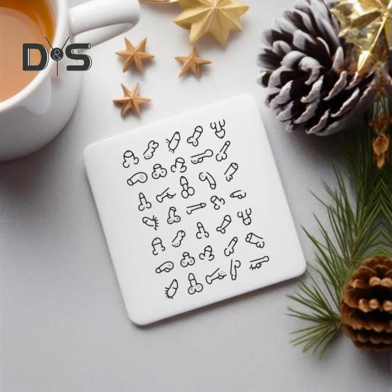 Funny Willy Coaster Humorous Drink Coasters Novelty Prank Gift for Adults Coasters for Game Nights Parties Home Decor