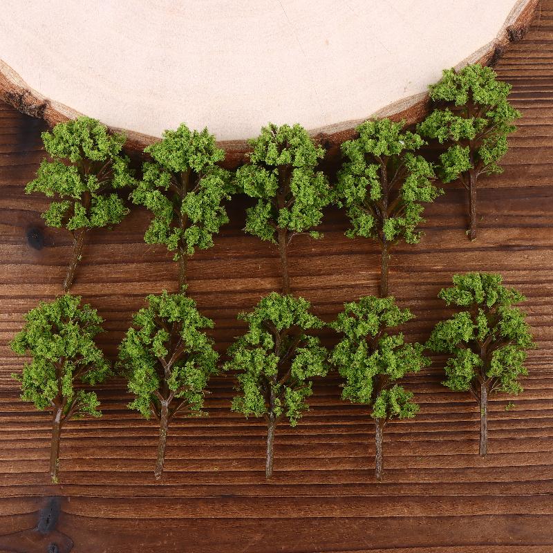 10Pcs Model Trees Ornaments Decoration Railroad Diorama Scenery Plastic Scale Scene For House Living Room Kitchen Decor