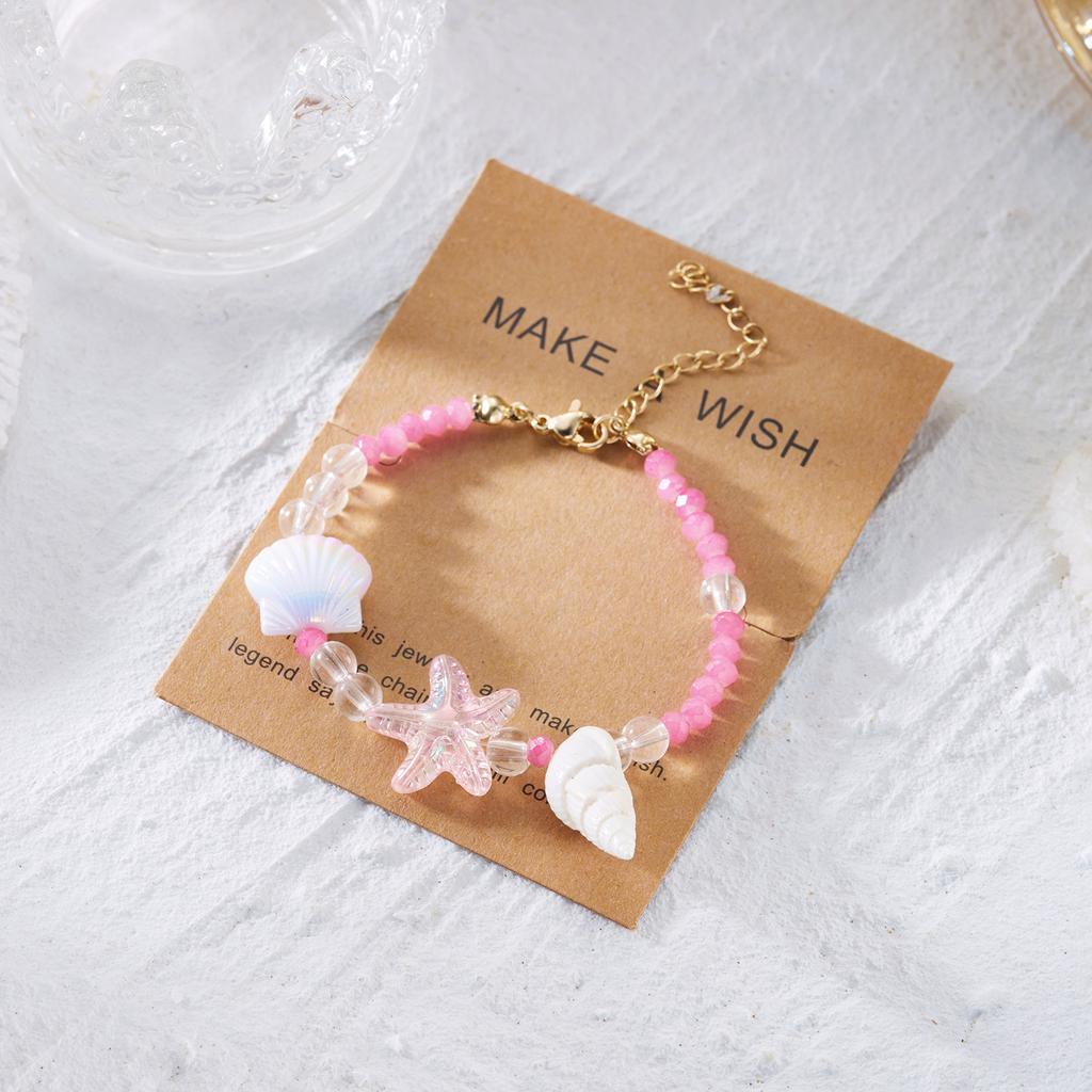 Bohemian Starfish Shell Bracelet for Women Girls Summer Beach Conch Colorful Rice Beads Beaded Bracelet Friendship Jewelry Gifts