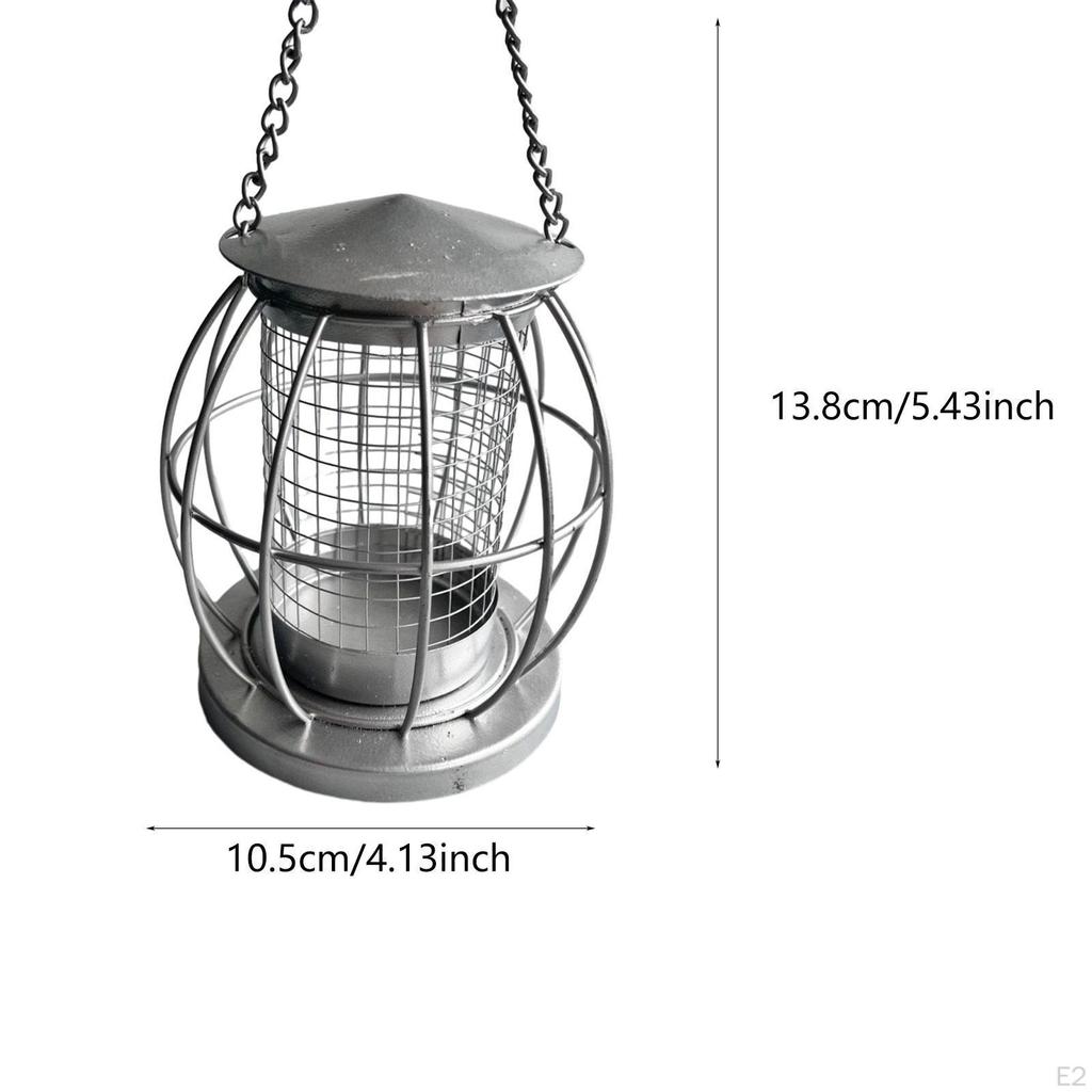 Outdoor Caged Bird Hanging Feeder, with Chain, Lover Gift, Food Dispenser, Birdfeeder, for