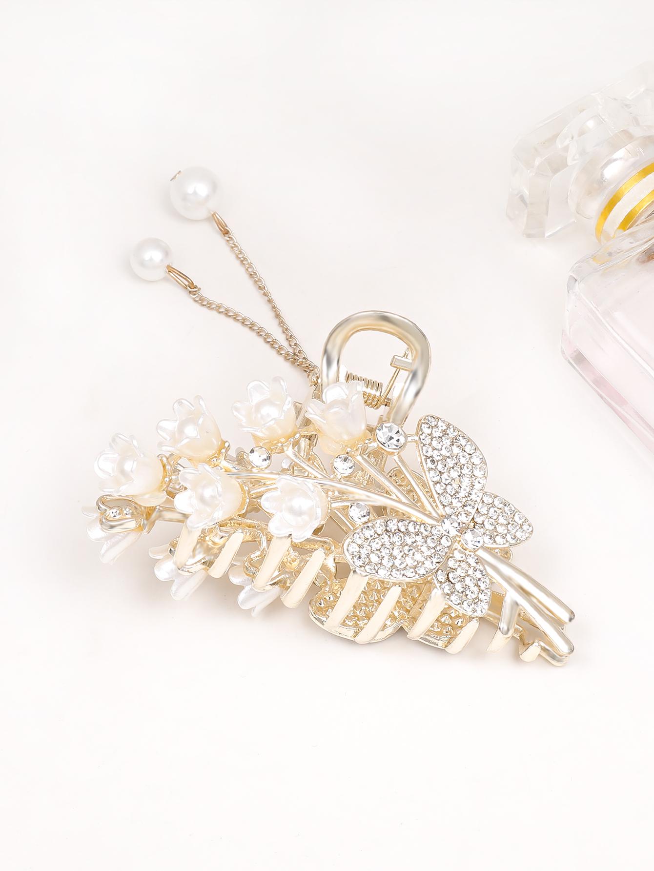 

1Pcs Gold Color Vintage Flower Hair Claw Clips,Hair Jewelry Hair Barrettes Strong Hold Hair Clamps Hair Accessories for Women