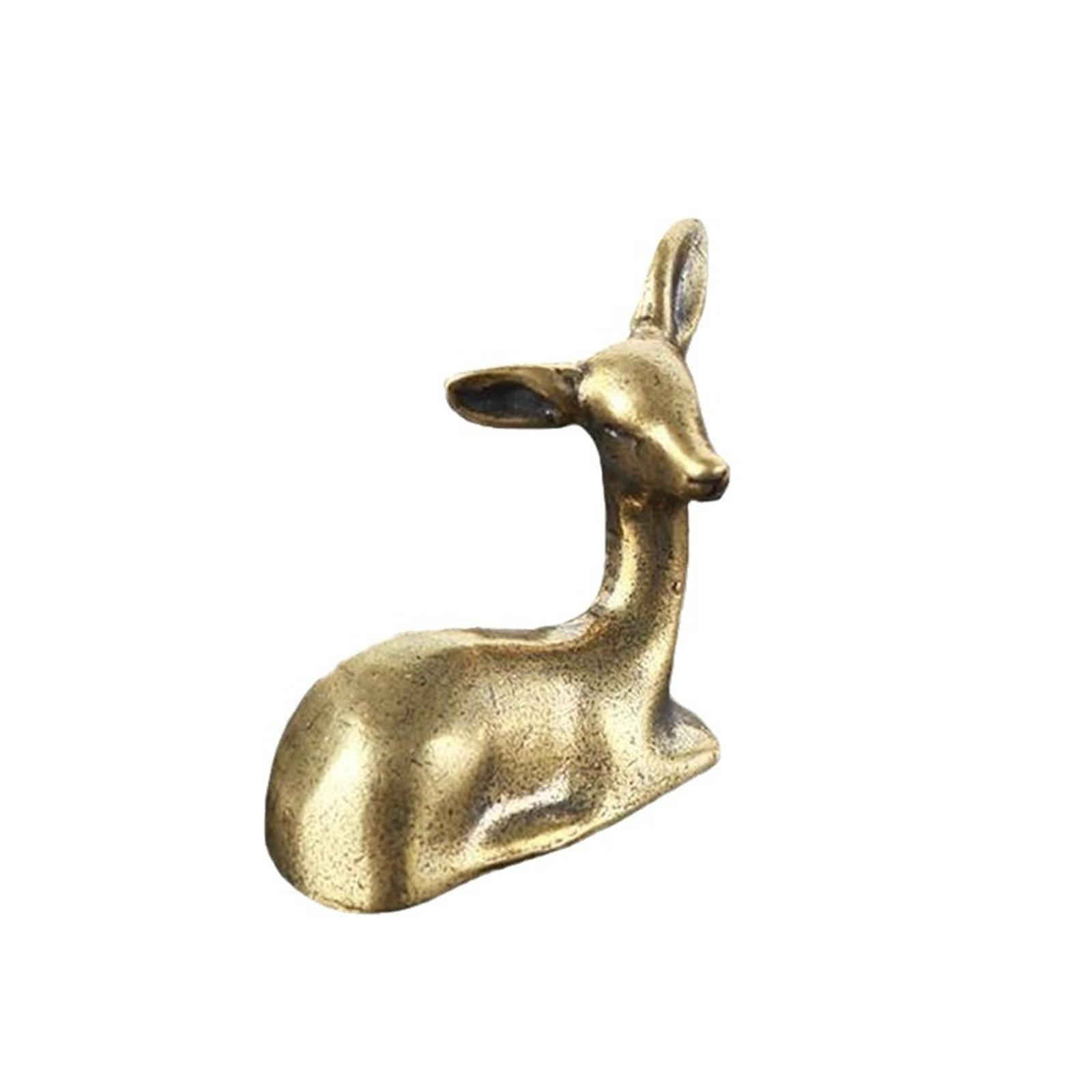 

Metal Alloy Lying Deer Crafts One Size