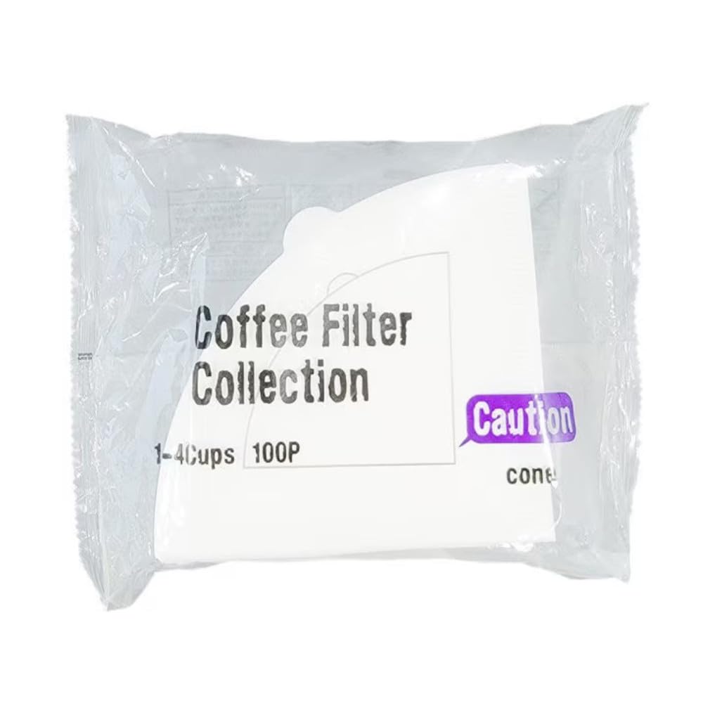 Kanae Paper Co., Ltd. Bleached Coffee Filters, 1-4 Cups, Conical, 100 Filters x 5 Packs, Made in Japan, CF1-4