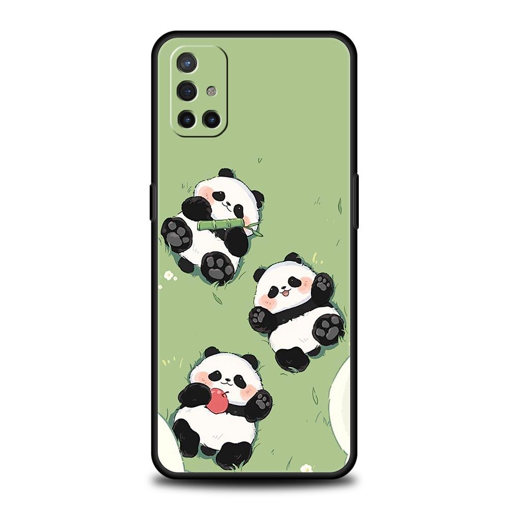 Phone Case For OnePlus 12 11 10 9 Pro 9T 12R 10R 9R 9RT 10T 8T 8 7 6T 7T Nord 2T CE 2 5G N10 Cover Cute Panda Climbing Bamboo