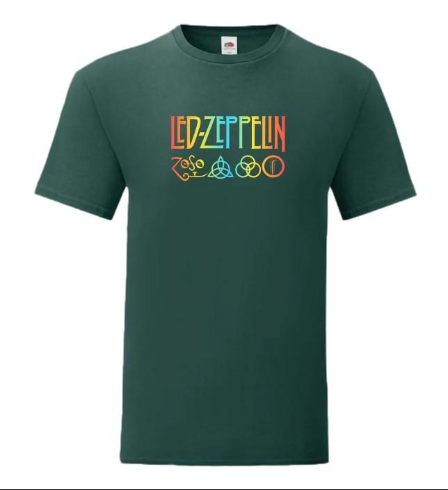 Led Zeppelin ColourfulSymbols Tshirt Hard rock heavy metal tee gift for him XL