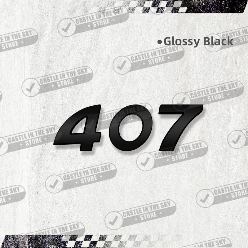 3D For Peugeot 107 207 206 208 301 307 408 407 308 2008 5008 3008 508 Glossy Black Car Sticker Emblem Metal Rear Badge Decal MM35