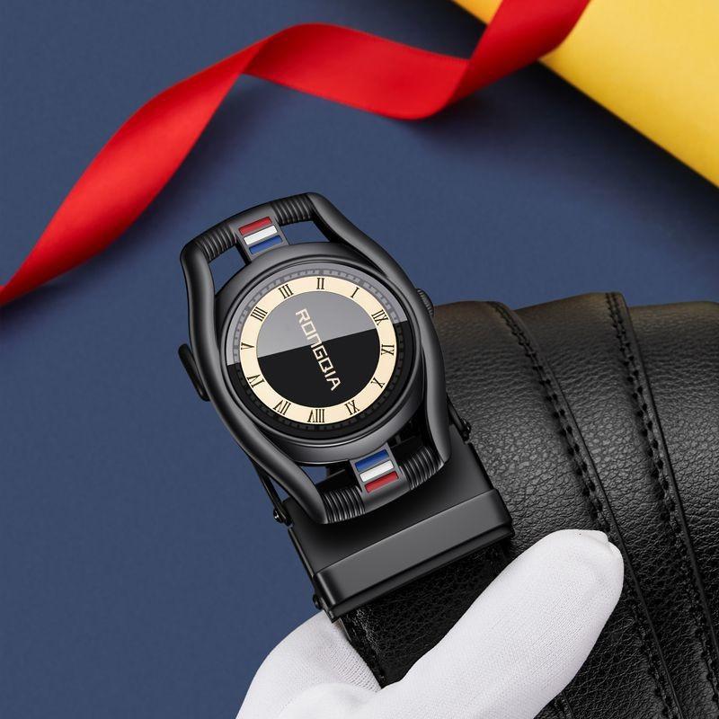 Stylish Automatic Buckle Black Belt For Young Men Casual Business Wear 105cm To 125cm