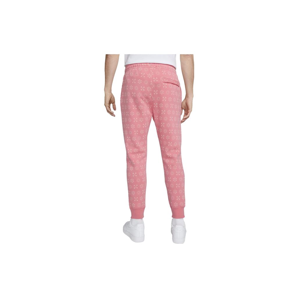 Nike Sportswear Club Fleece Logo Embroidered All Over Print Jogger Pants Men Jogger Pants Pink FJ1637-611