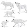 Simulation Static Forest Animal White Wolf Model Wolf Cub Arctic Wolf Growling Wolf Static Ornament Set Toy