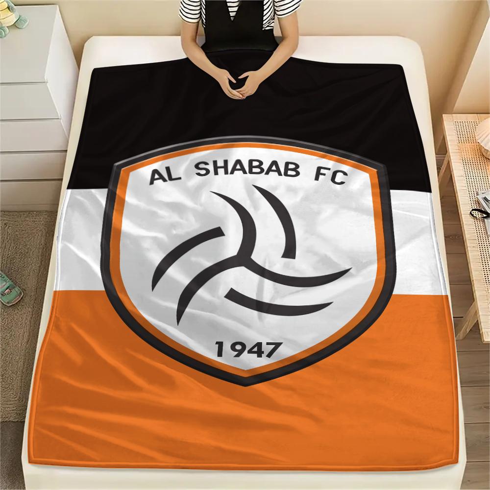1PC Al-Shabab FC Print Flannel Blanket, High quality All Seasons, Home Decor, Warmth and Comfort, Perfect for Christmas Gifts