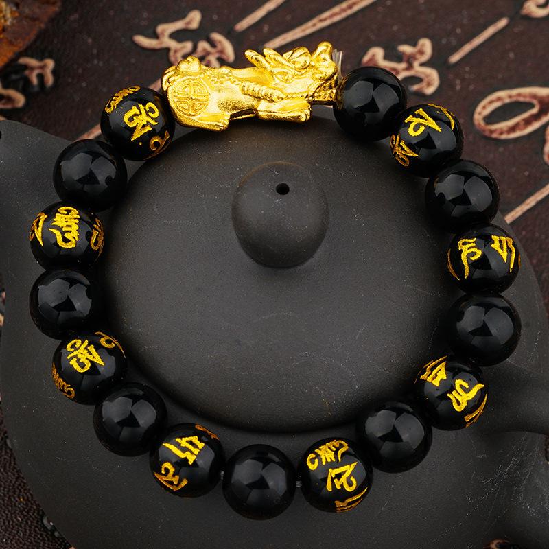 Pixiu Buddha Perlenarmband Damen Obsidian Partnerarmband Armband