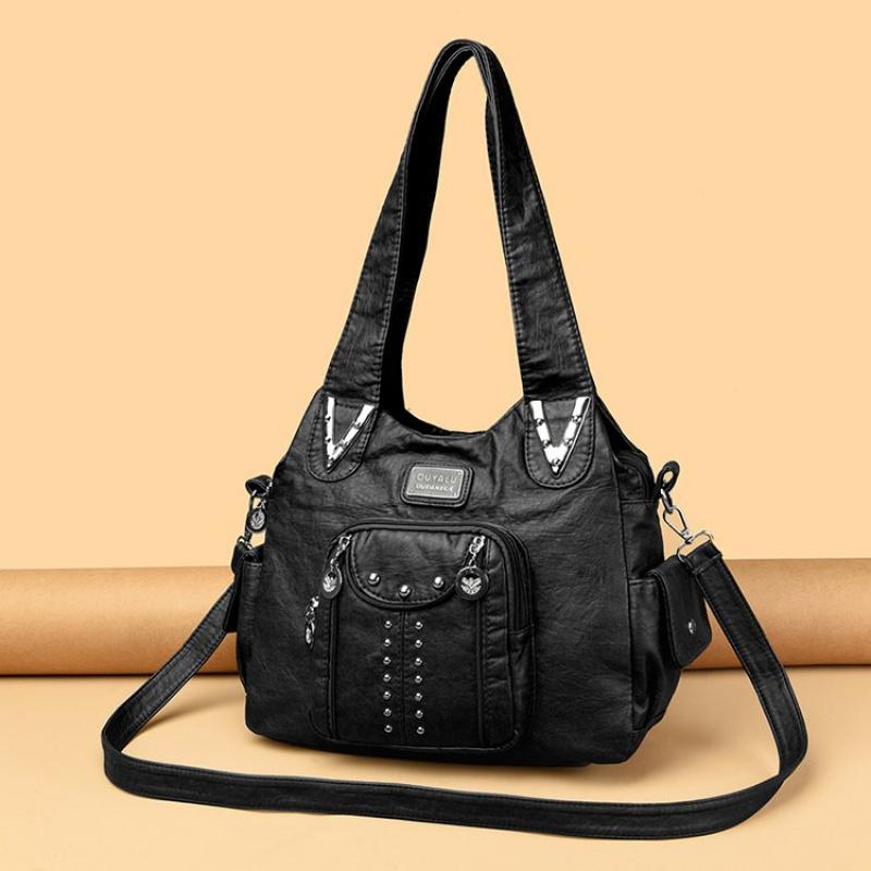 Nye Luksus Håndtasker til Kvinder Kvinder Tasker Designer Vintage Bløde Lædertasker Mode Satchel Motorcykeltaske Tote Tasker Skuldertaske