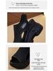 Sandali Zeppa Piattaforma Peep-Toe in Maglia Trendy Estivi per Donna