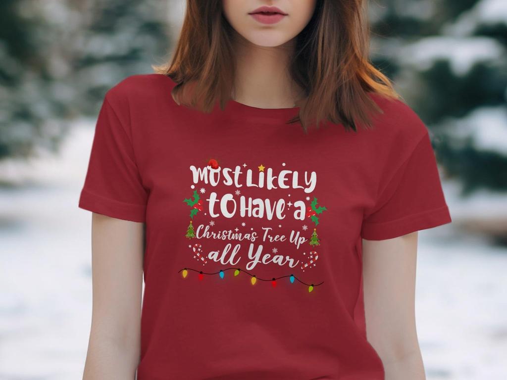 Christmas Tree All Year Shirt, Funny Festive Holiday Tee, Family Matching Outfit