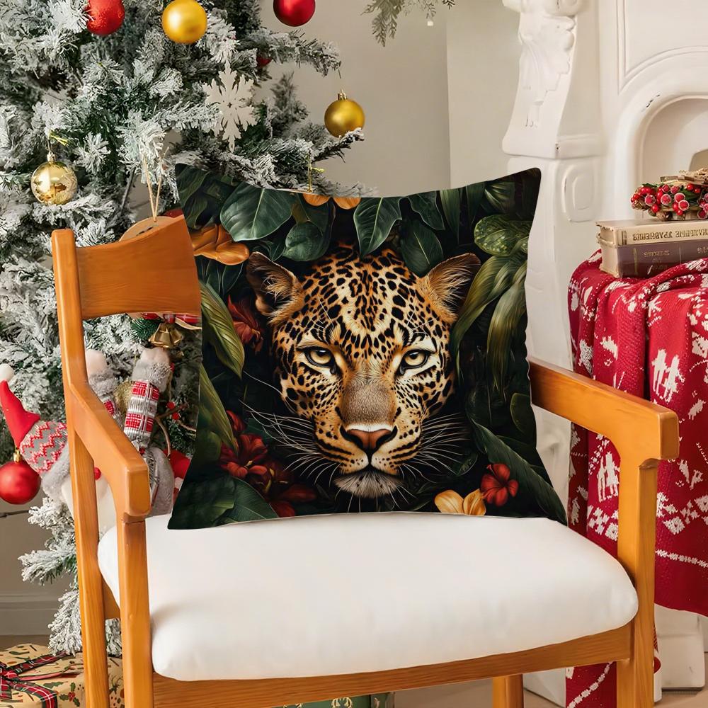 Fashion With Wreath Animals Pillow Case Silky elegant Comfort Sofa Bed Invisible zipper