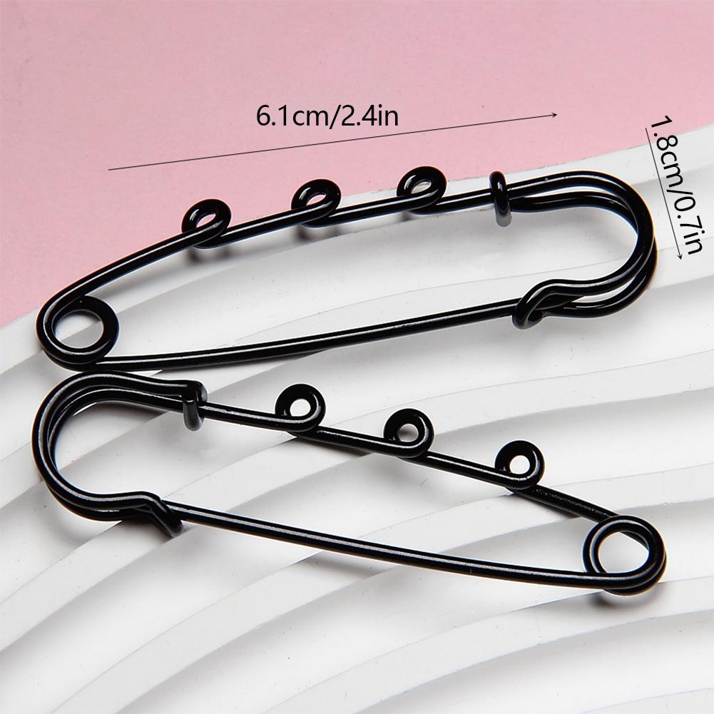 10pcs Metal Safety Pins Brooch Sewing Clothes Pins With 3Loops For Tags DIY Crafts Jewelry Making Findings