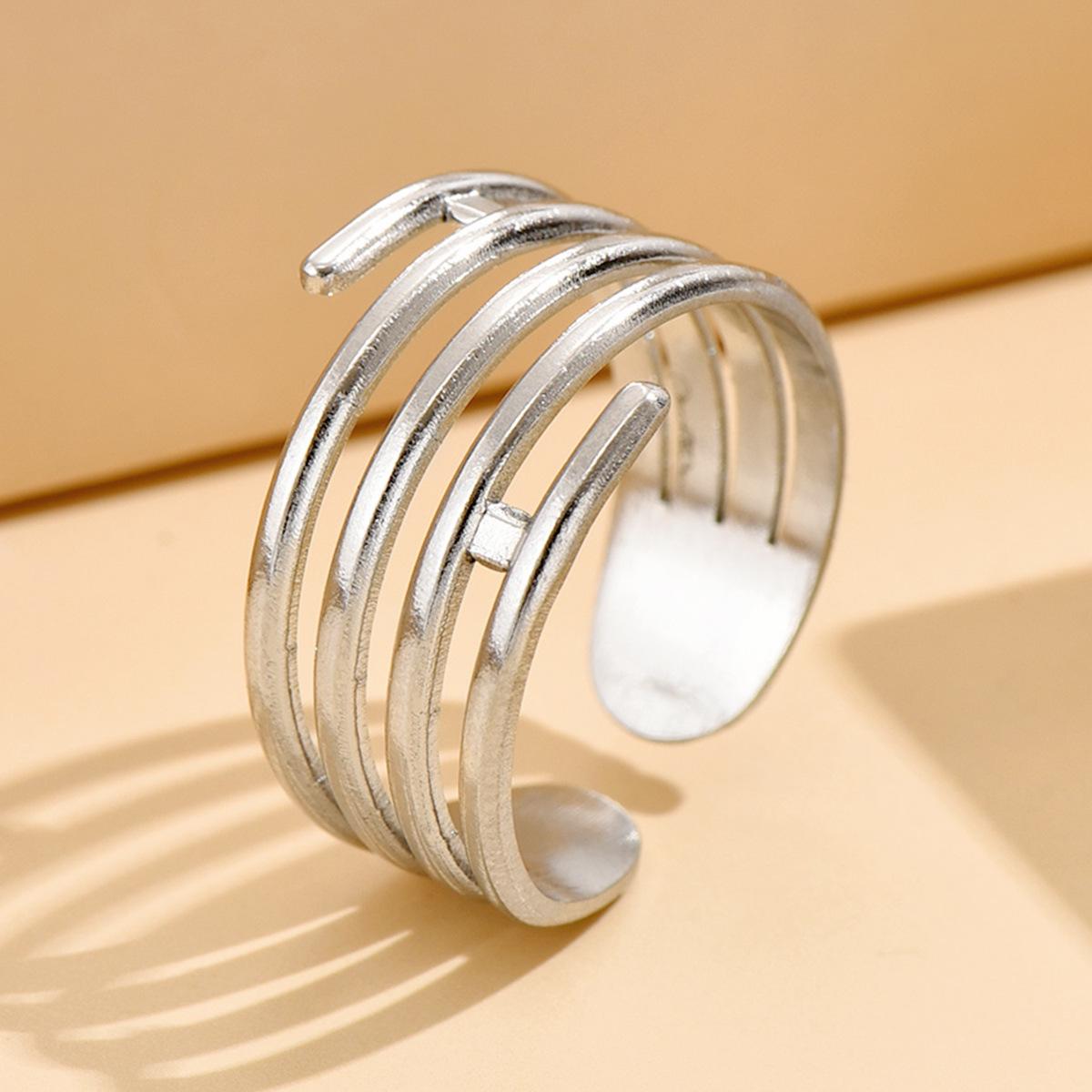 Adjustable Women s Gold Titanium Stainless Steel Minimalist Ring