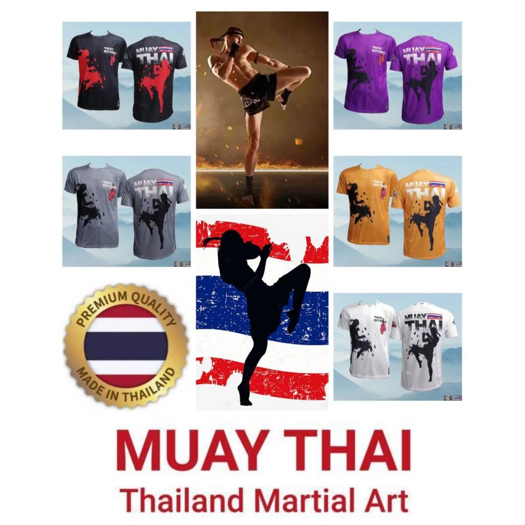 Muay Thai T-Shirt Kick Boxing 3D Print Vintage Training UV Protect Quick Dry Men Women Unisex Short Sleeve Round Neck MMA Mix Martial Art
