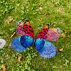 5pcs Large Garden Yard Planter Butterfly Colorful Waterproof 3D Butterfly Stakes Butterfly Double Layered Grounding Decoration