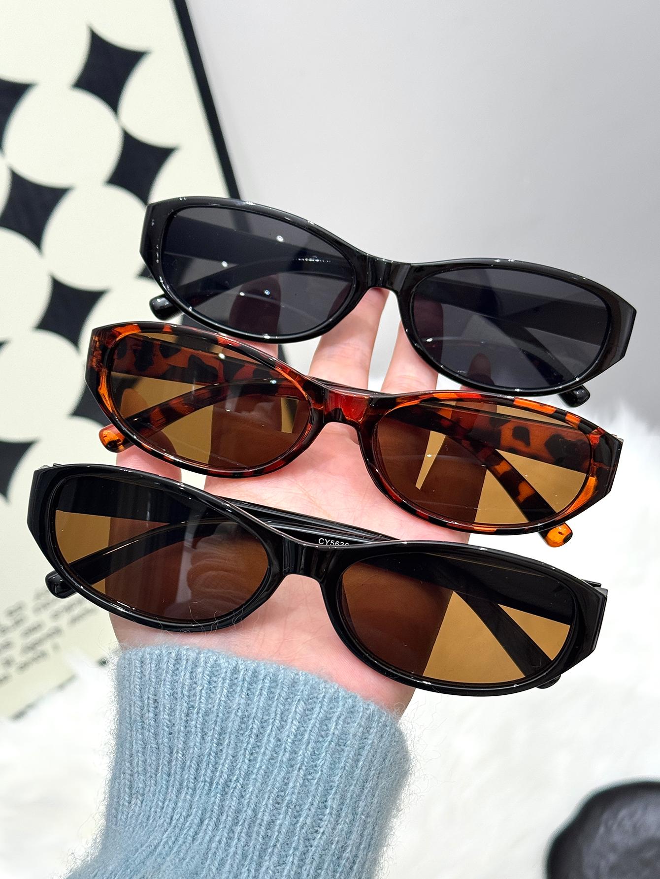 3Pcs Retro Trendy Popular Oval Frame Sunglasses Fashion Women s Sunglasses Set Fashion Accessories Trendy Street Style