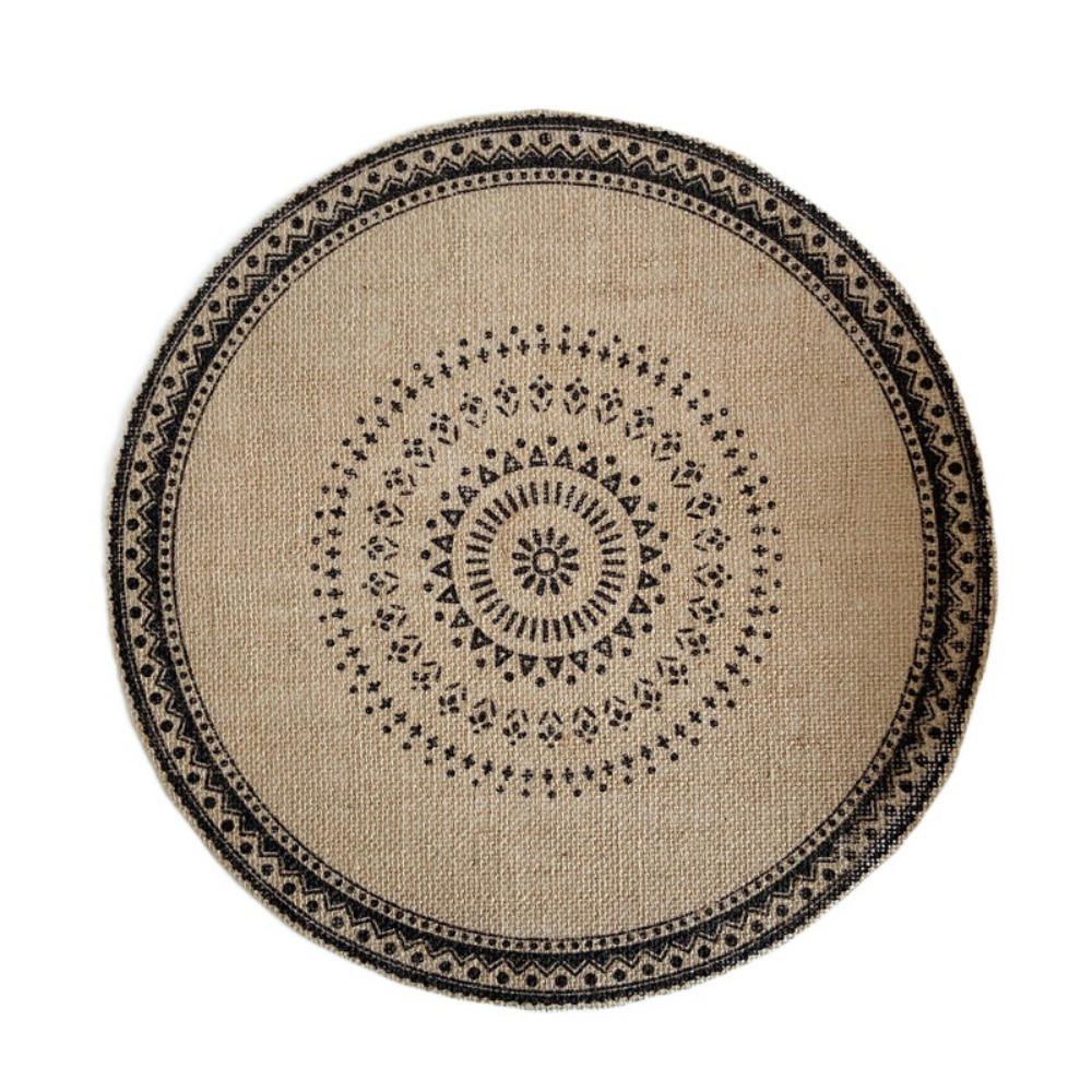 36/38cm Braided Place Mats Heat Resistant Cup Coaster Mat Vintage Round Placemat  Dining Table