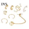 Commute Cartilage Earrings 1 Set Ear Clips Faux Pearl Rhinestone Different Shape Non-piercing C-shaped Decoration Jewelry Prom Party Cuffs