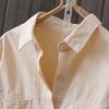 Women's Casual Korean Style Cotton Shirt Jacket - Loose, Slimming, Artistic, Lapel Design for Spring