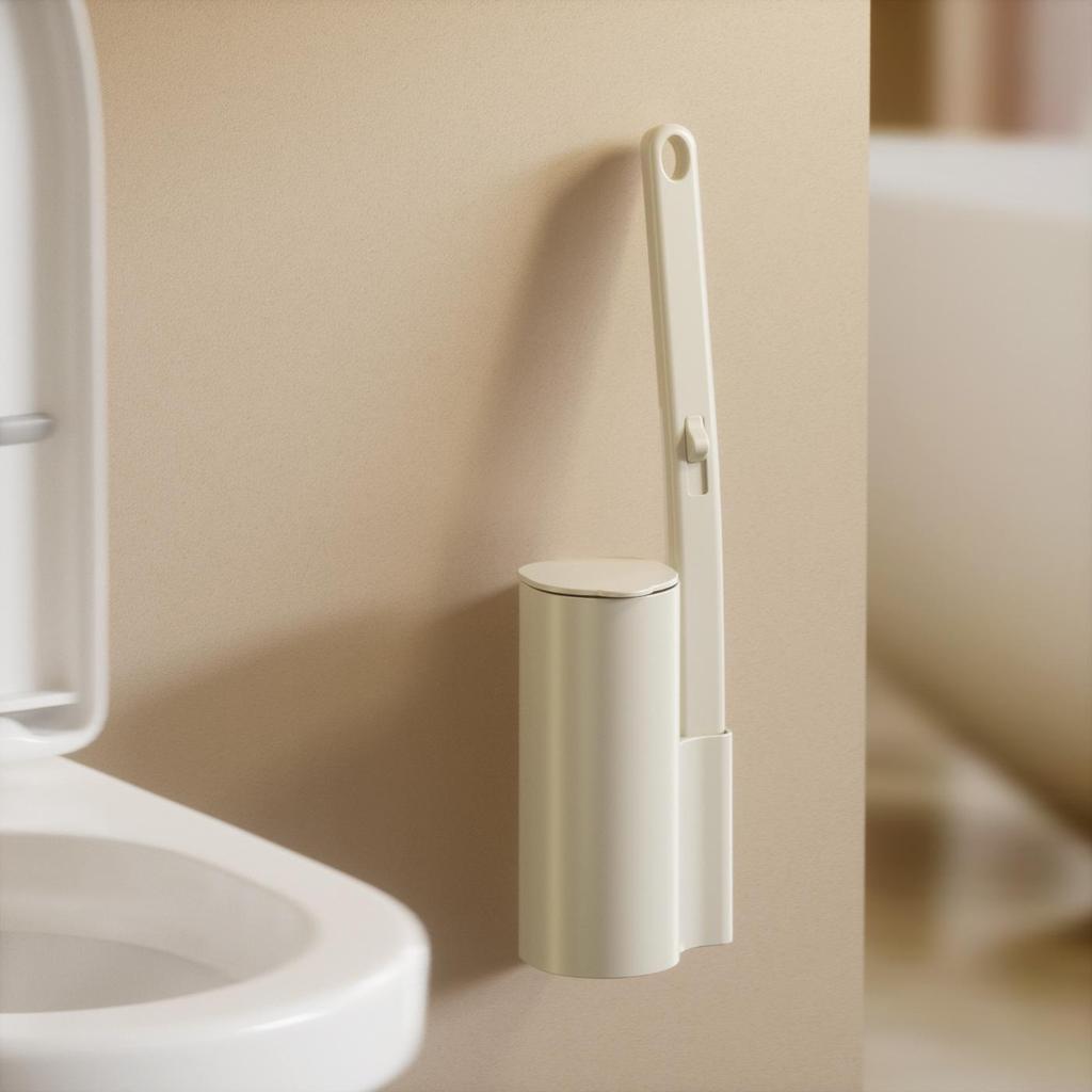 Wall-Mounted Disposable Toilet Brush with Integrated Design
