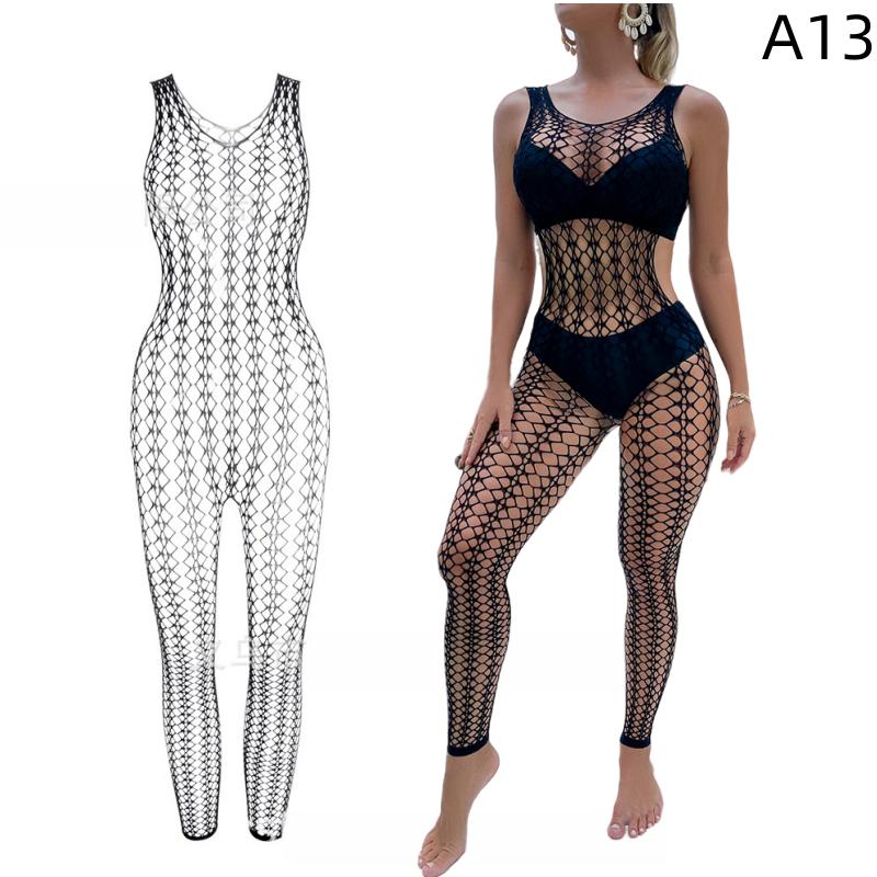 Dámské síťované přiléhavé síťované body Sexy spodní prádlo Spodní prádlo Krajka Transparentní Jednodílné tělové punčochy Kombinézy Punčochy Uniforma