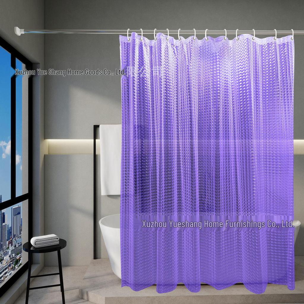 PEVA Waterproof Anti-Mold Transparent Bathroom Shower Curtain with Magnets