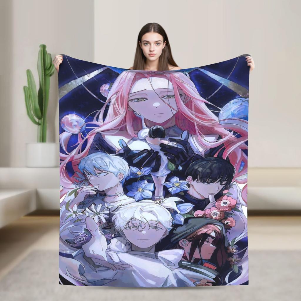 Soft Warm Blanket Decorative Alien Stage Manga Character Artwork Throw Blanket Flannel Bedspread For Couch Bed Sofa Bed Cover