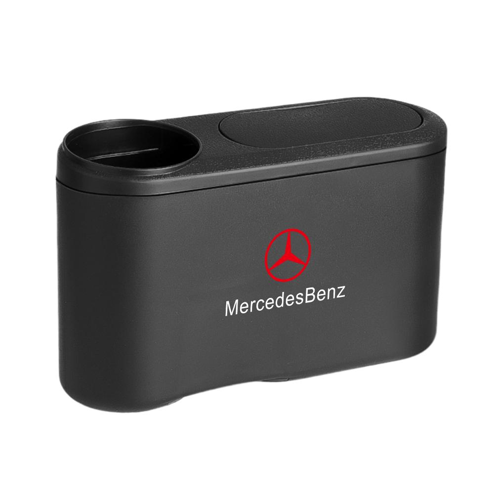 

Car Trash Bin Storage Box Hanging Trash Can With Drink Holder For Mercedes Benz AMG W212 W204 W211W168 W213 W205 W210 W108 W124 1PCS
