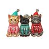 Zinc Zinc Alloy Animal Brooch Rhinestone Cartoon Pin Festive Christmas Cat Brooch  Unisex