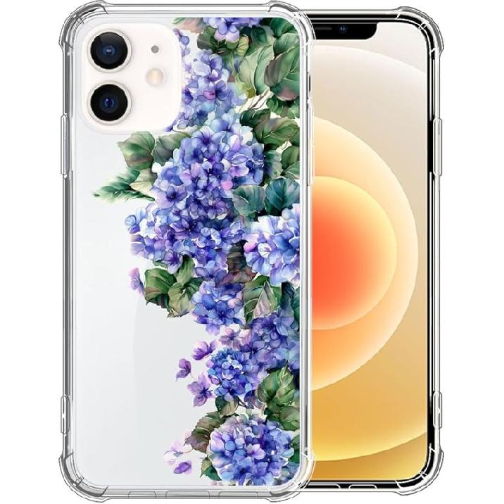 for iPhone 12 Mini Case Clear,TLT Pink Bow Transparent Soft Shockproof Protective Slim Thin Bumper Pattern Design Phone Case