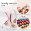 Pacifier Clip Babies Nipple Holder Pacifier Chain Dummy Holder Pacifier Clip Beech Wooden Star Pacifiers for babies Newborn Toys