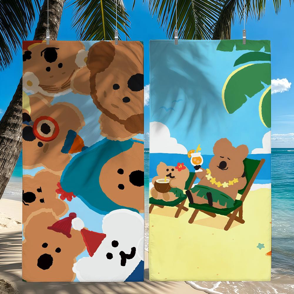 Cute D-Dinotaeng Towel Beach Towel Travel Lightweight Skin Friendly for Pool Beach Camping Cruise Summer
