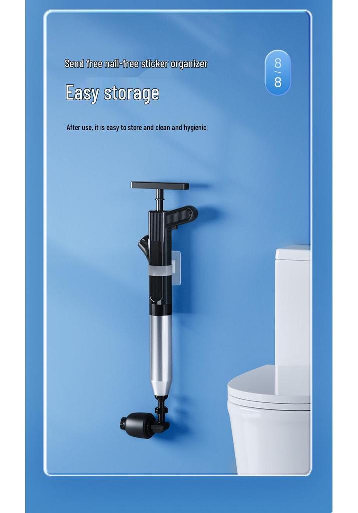 Stainless Steel Kitchen & Bathroom Floor Drain Dredger | Pneumatic One-Shot Pipe Cleaner