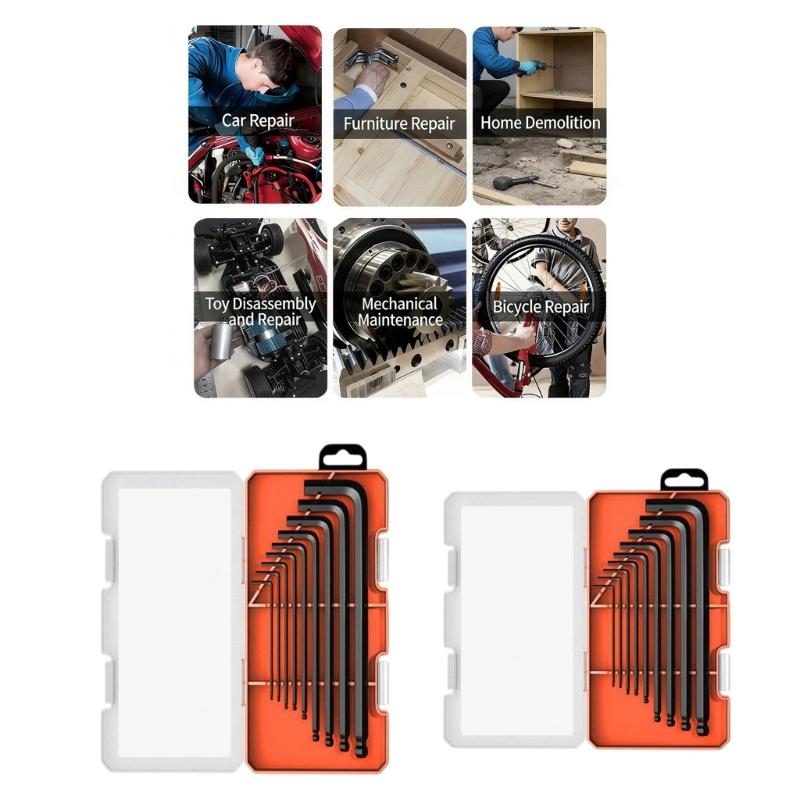 Multipurpose L Type Hex Wrench Set Hex Key With Extended Handle For Tight Space Repairs And Assembly