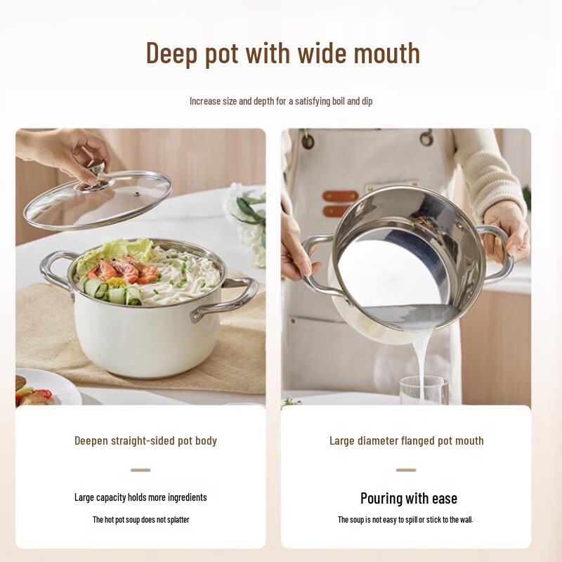 Sule 304 Stainless Steel Double Layer Steamer & Soup Pot