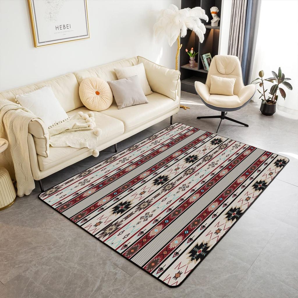 Western Aztec Living Room Rug Exotic Nordic Style Bohemian Floor Mat Ethnic Tribal Arrow Doormat Country Retro Geometric Carpet