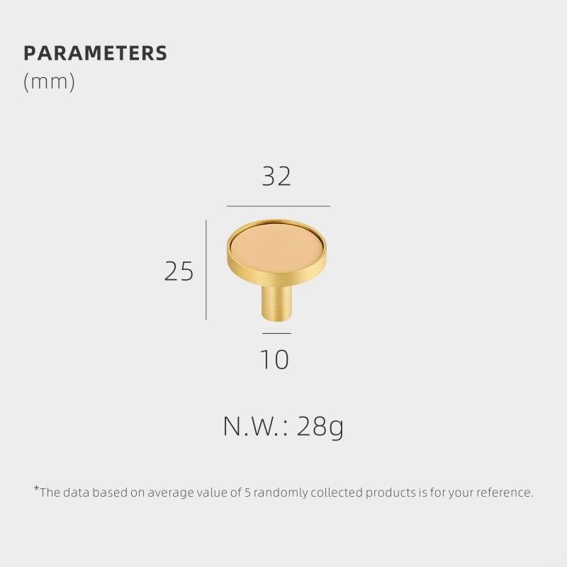 Dooroom Brass Leather Furniture Handles Light Luxury Round Pulls Cupboard Wardrobe Dresser Shoe Box Drawer Cabinet Knobs 