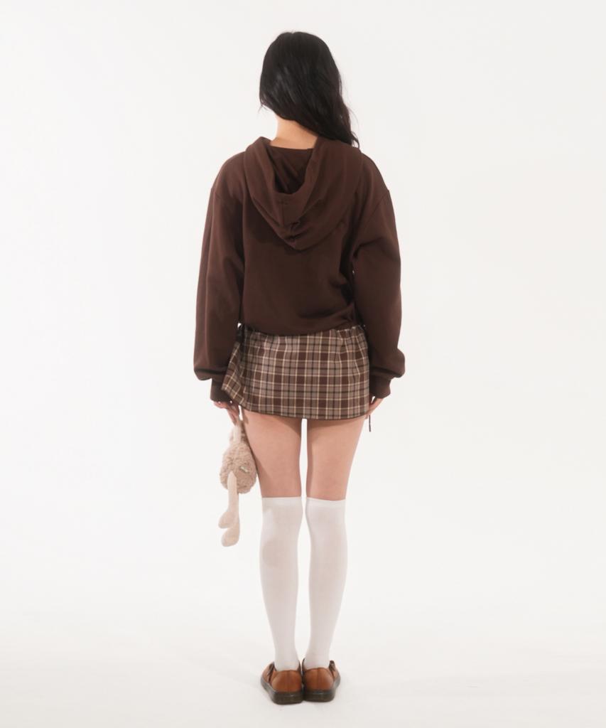 Panyoung Lovitt Hooded Check Dress Brown