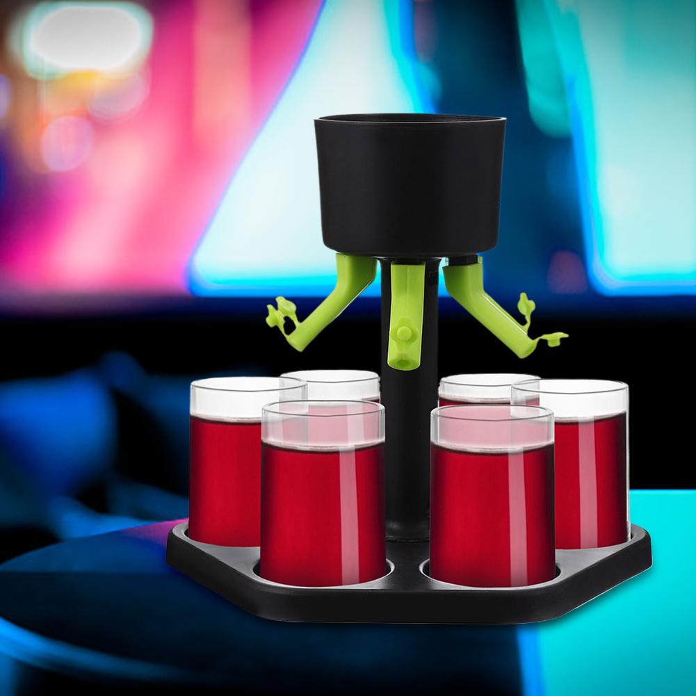 6 Shot Liquor Dispenser Multifunctional Wine Dispenser Beer Water Container Beer Pourer for Christmas Festival Celebration