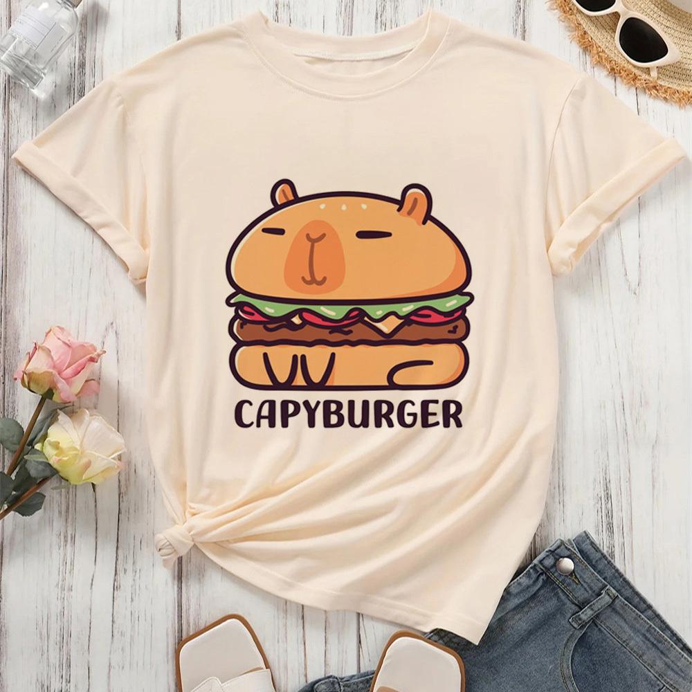 Capybara Kapibara shirt female Breathable kawaii Grunge Trendy top tees Colorful harajuku Y2k Breathable Grunge Comfortable