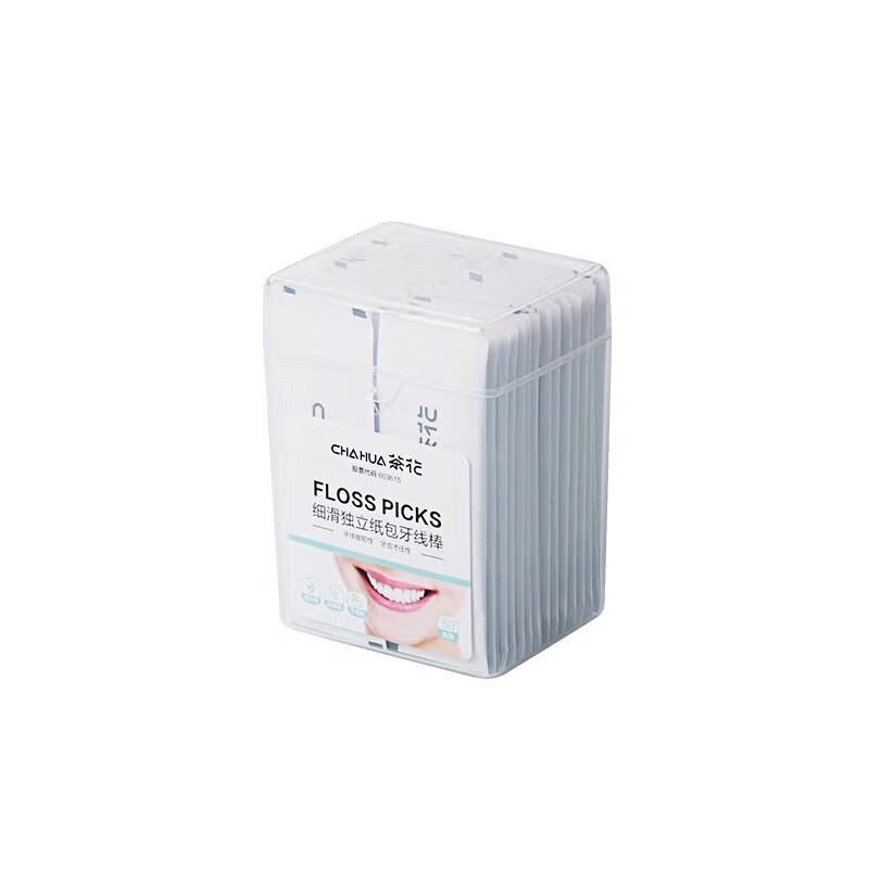 Chahua Individually Wrapped Dental Floss Sticks, 50 Count